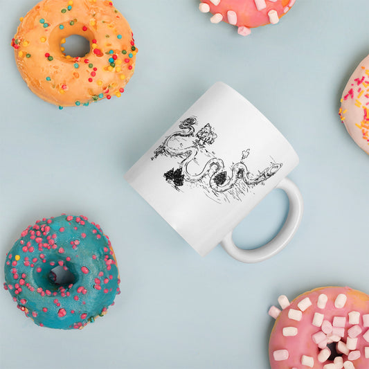 White glossy mug