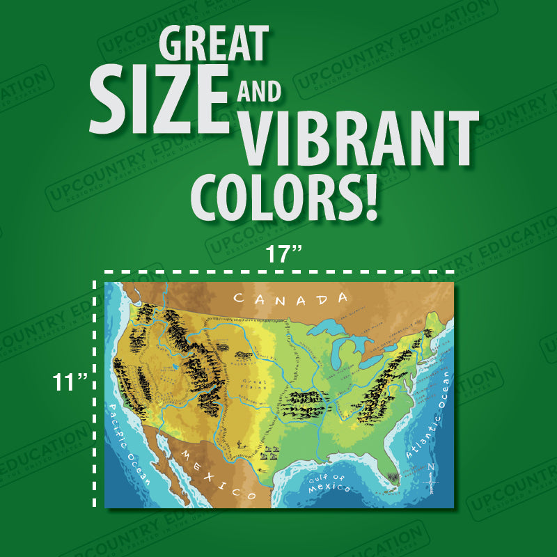US Geography Laminated Map