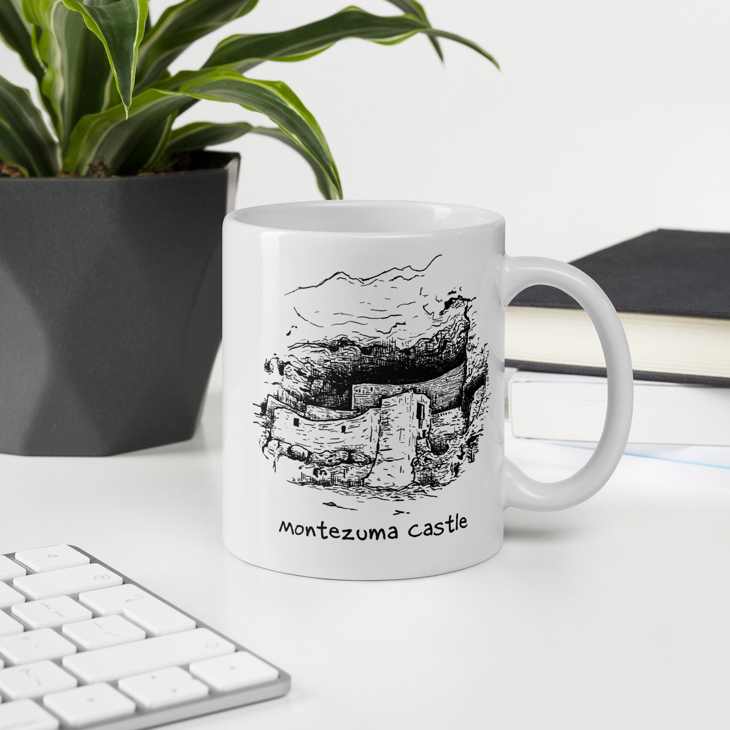 White glossy mug