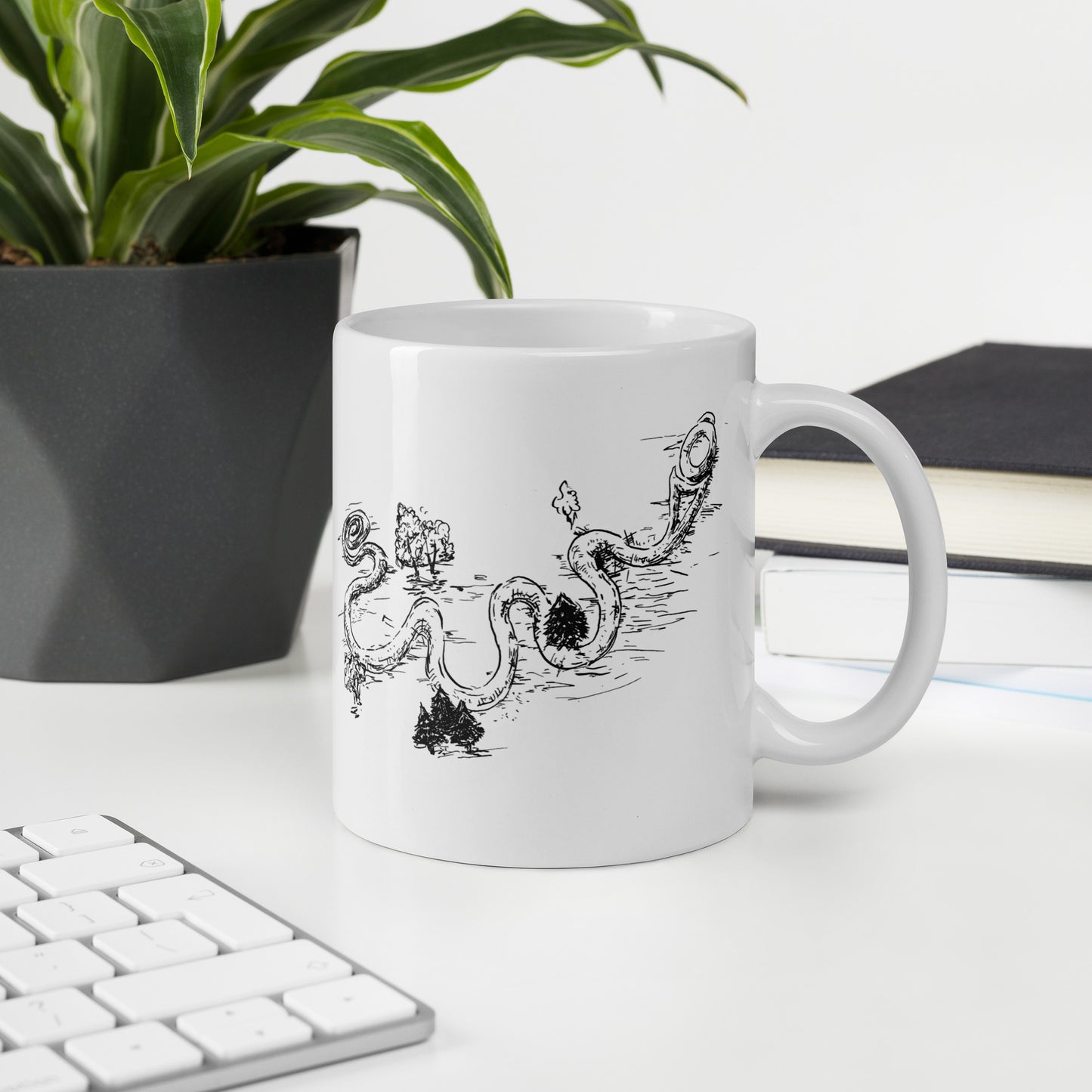 White glossy mug
