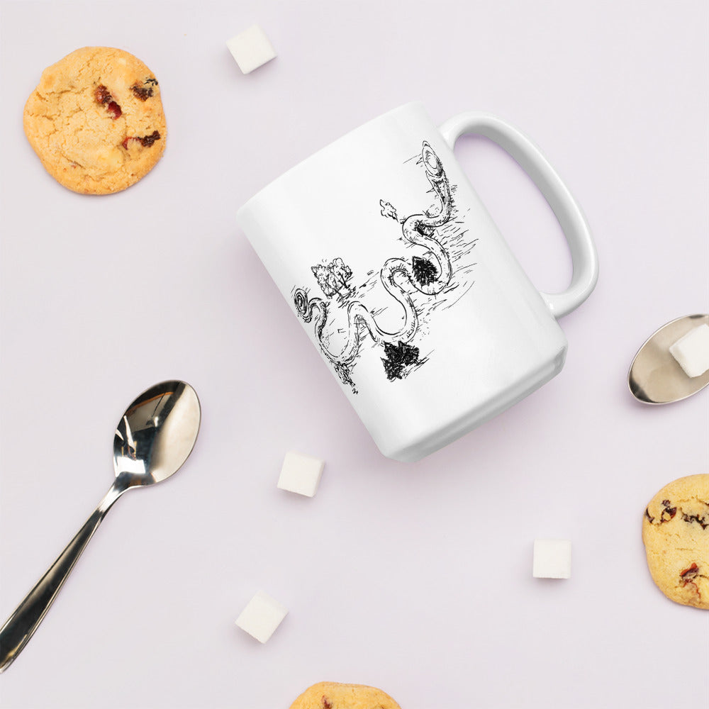 White glossy mug