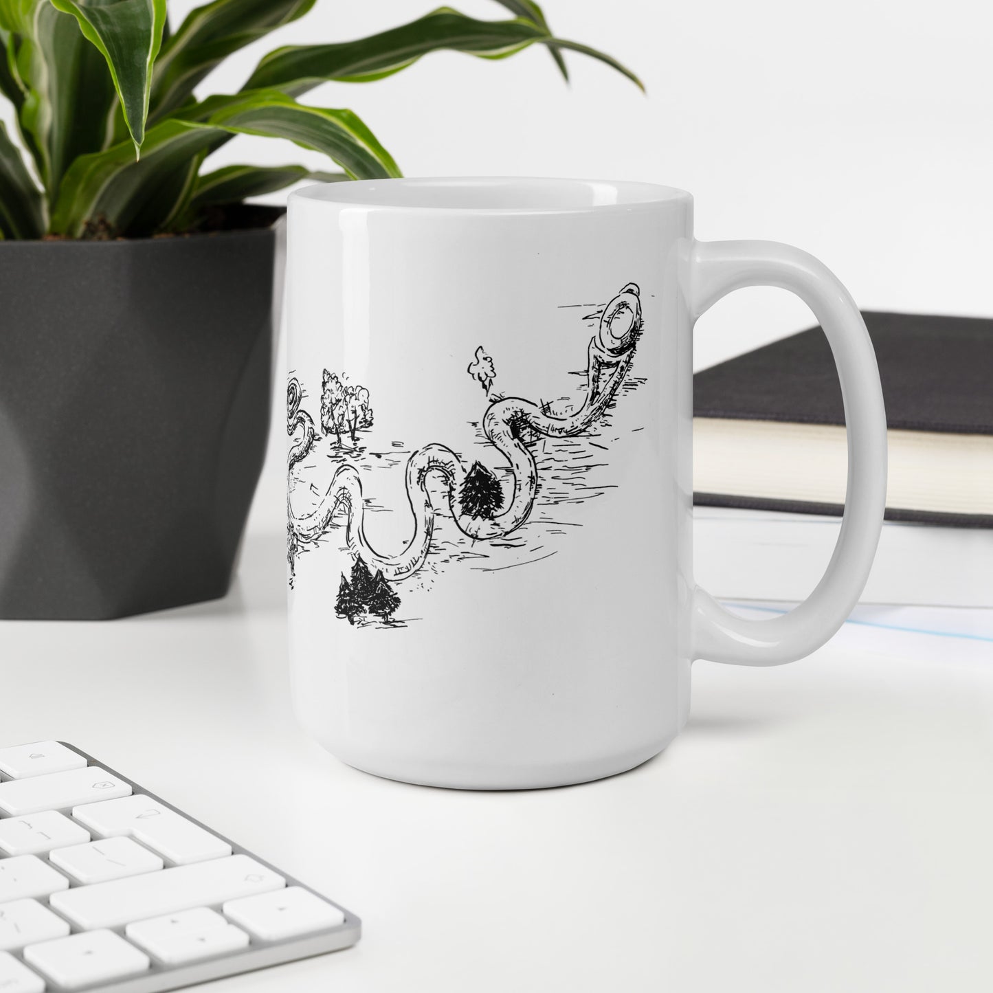 White glossy mug